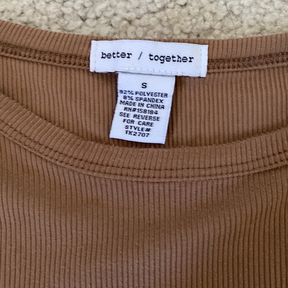 Brown Ribbed Tank - Picture 3 of 5